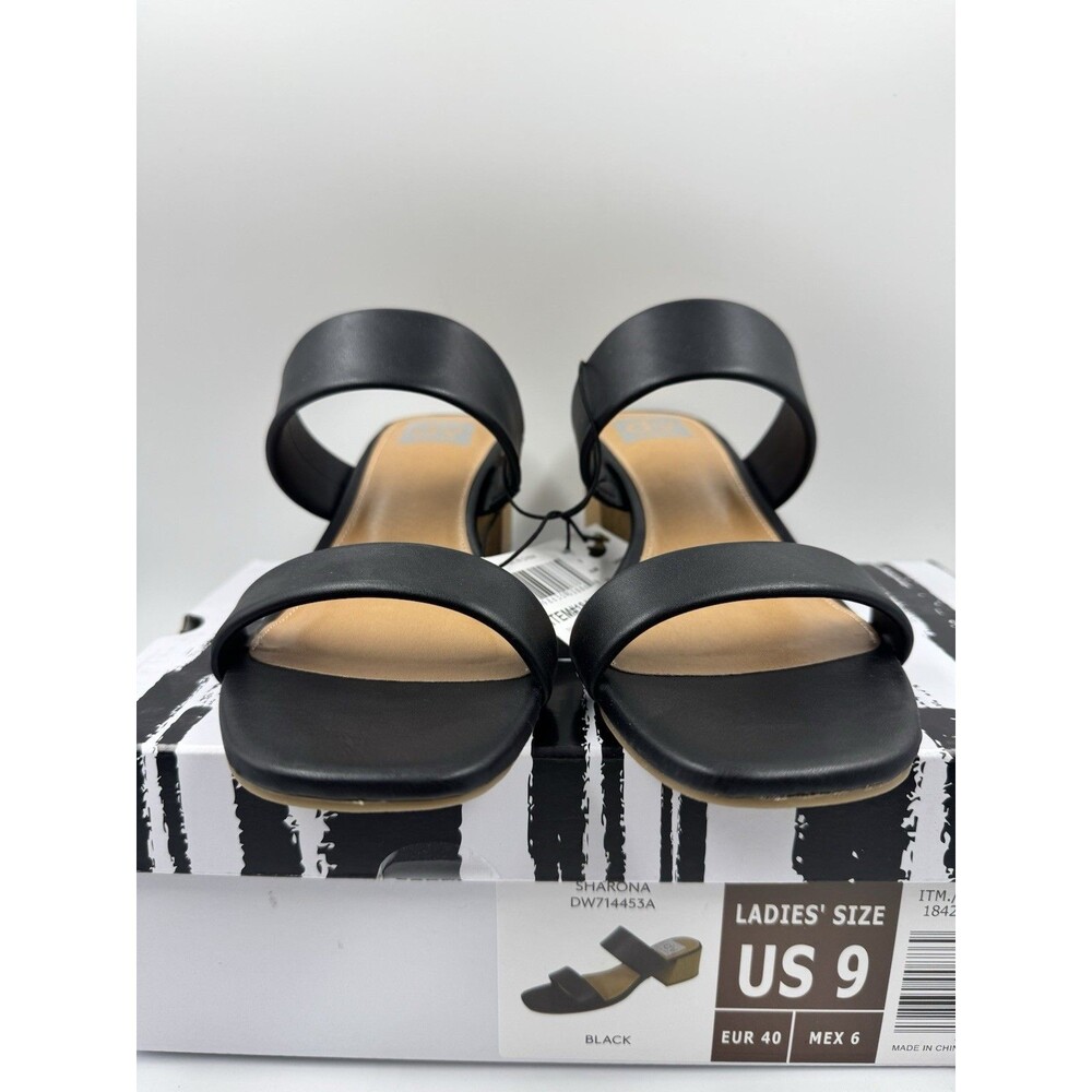 dv By Dolce Vita Women's Sharona Dual Strap Heeled Sandal Black 9 New - Picture 2 of 14